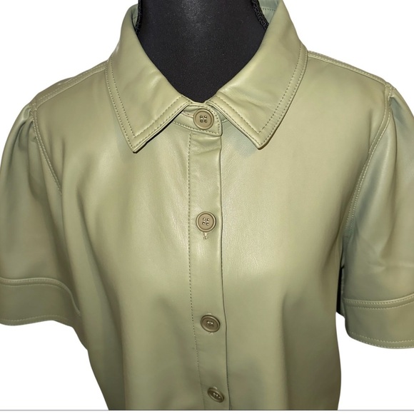 STEVE MADDEN VIRGINIA FAUX LEATHER TOP Women’s Size L - Picture 4 of 8